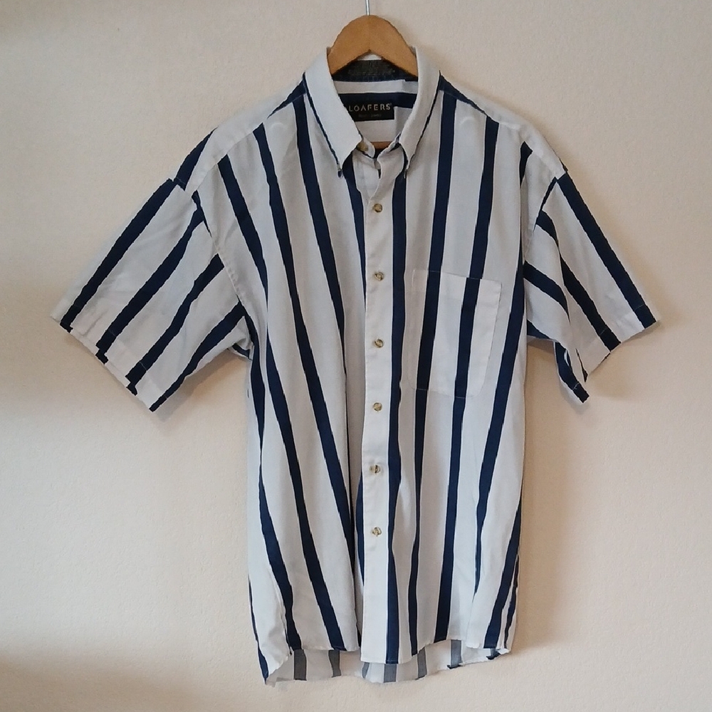 Vintage Loafers Reed St. James Striped Lightweight Short Sleeve Shirt